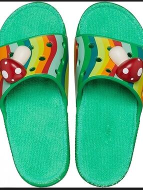 Zen Garden Sensory Classic Crocs Terry Cloth Slides Sandals Shoes Size 8/9